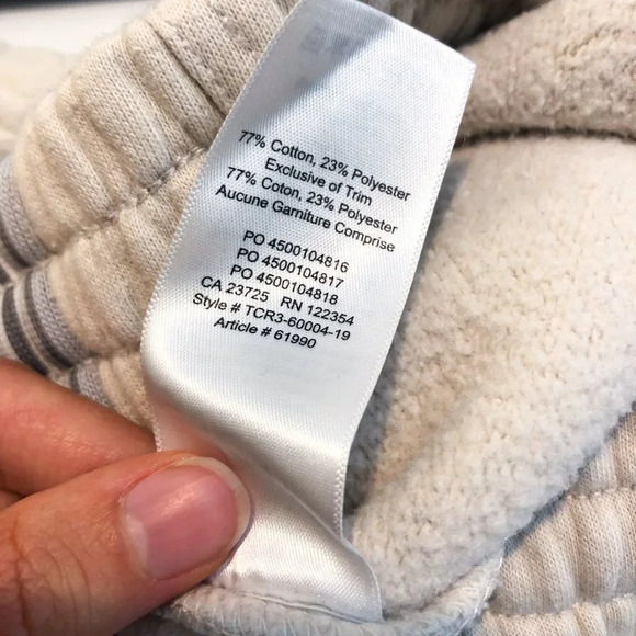 TNA Aritzia Cream Neutral Drawstring Athleisure Loungewear Piped Sweatpants M - Picture 10 of 10